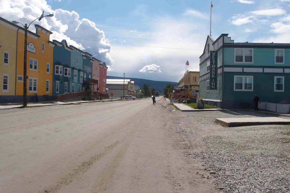 Strasse in Dawson City, Yukon, 