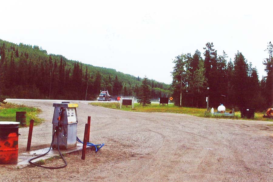 Gas station along the highway in Yukon