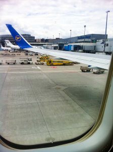 View from plane at Frankfurt Airport